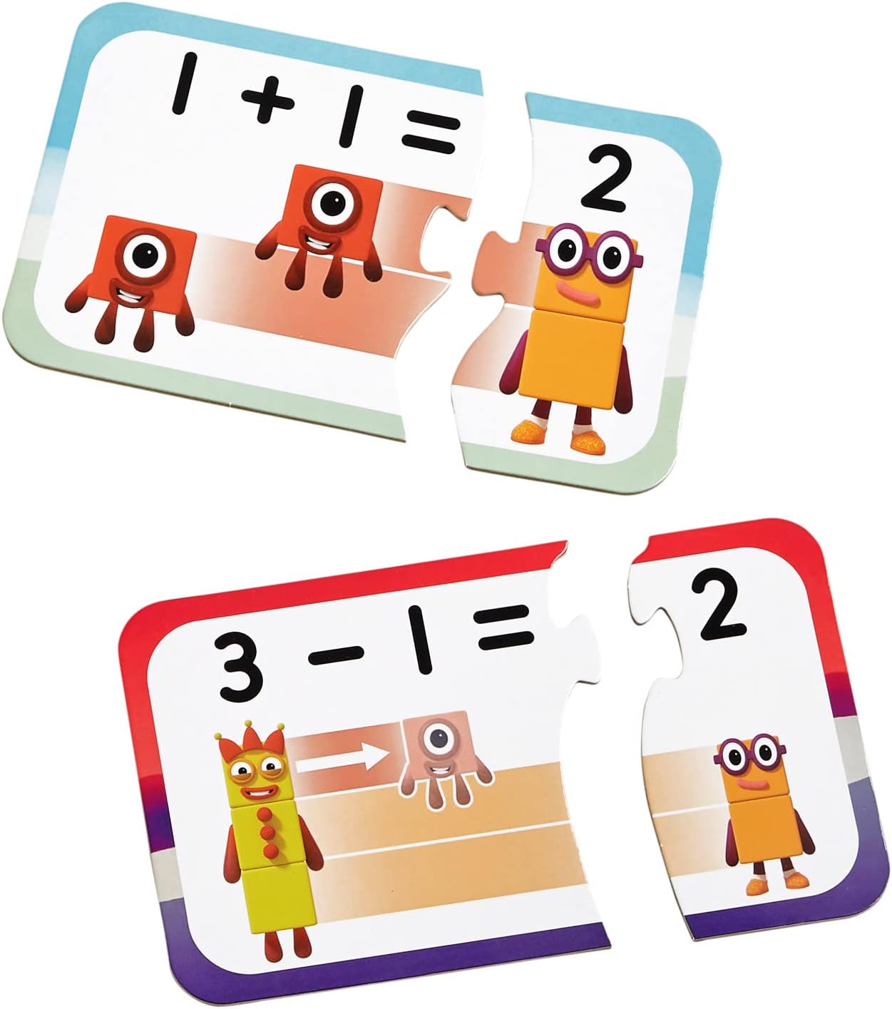 Learning Resources Numberblocks Adding and Subtracting Puzzle Set, Numberblocks Jigsaw Puzzle, Maths Jigsaw Puzzle, 20 Educational Puzzles in a Box, 2-Piece Puzzles, Ages 3+