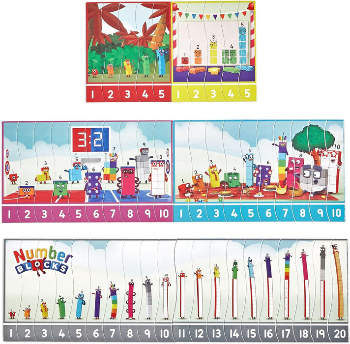 Learning Resources Numberblocks Sequencing Puzzle Set, Numberblocks Jigsaw Puzzle, Maths Jigsaw Puzzle, 10 Double-Sided Educational Puzzles in a Box (20 Puzzles), Ages 3+