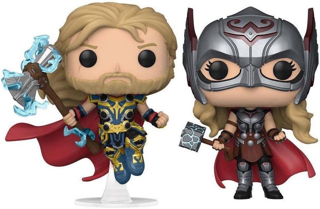 Funko POP! Marvel: Thor Love & Thunder - 2PK - Thor & Mighty Thor - Thor: Love and Thunder - Collectable Vinyl Figure - Gift Idea - Official Merchandise - Toys for Kids & Adults - Movies Fans