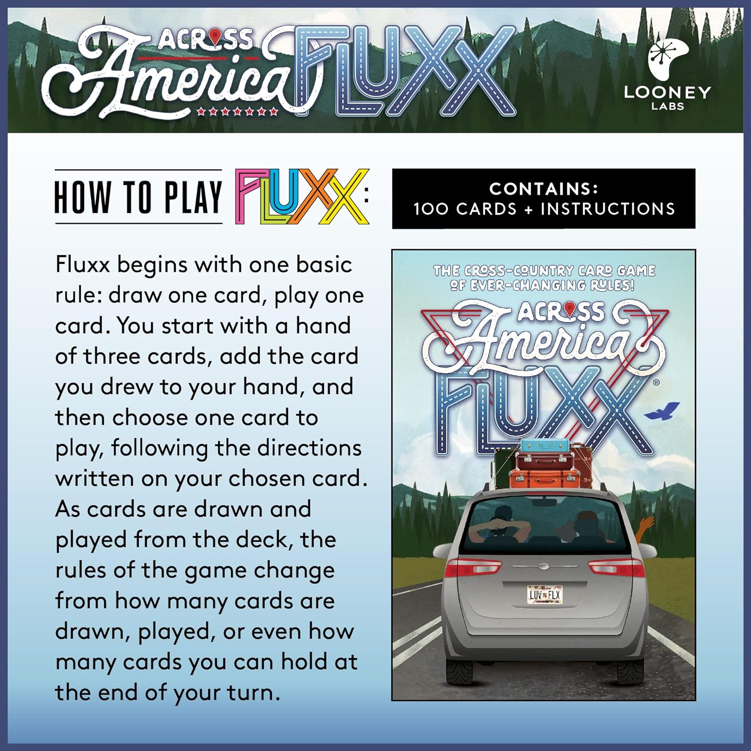 Across America Fluxx Card Game - Ever-Changing Fun for Travel