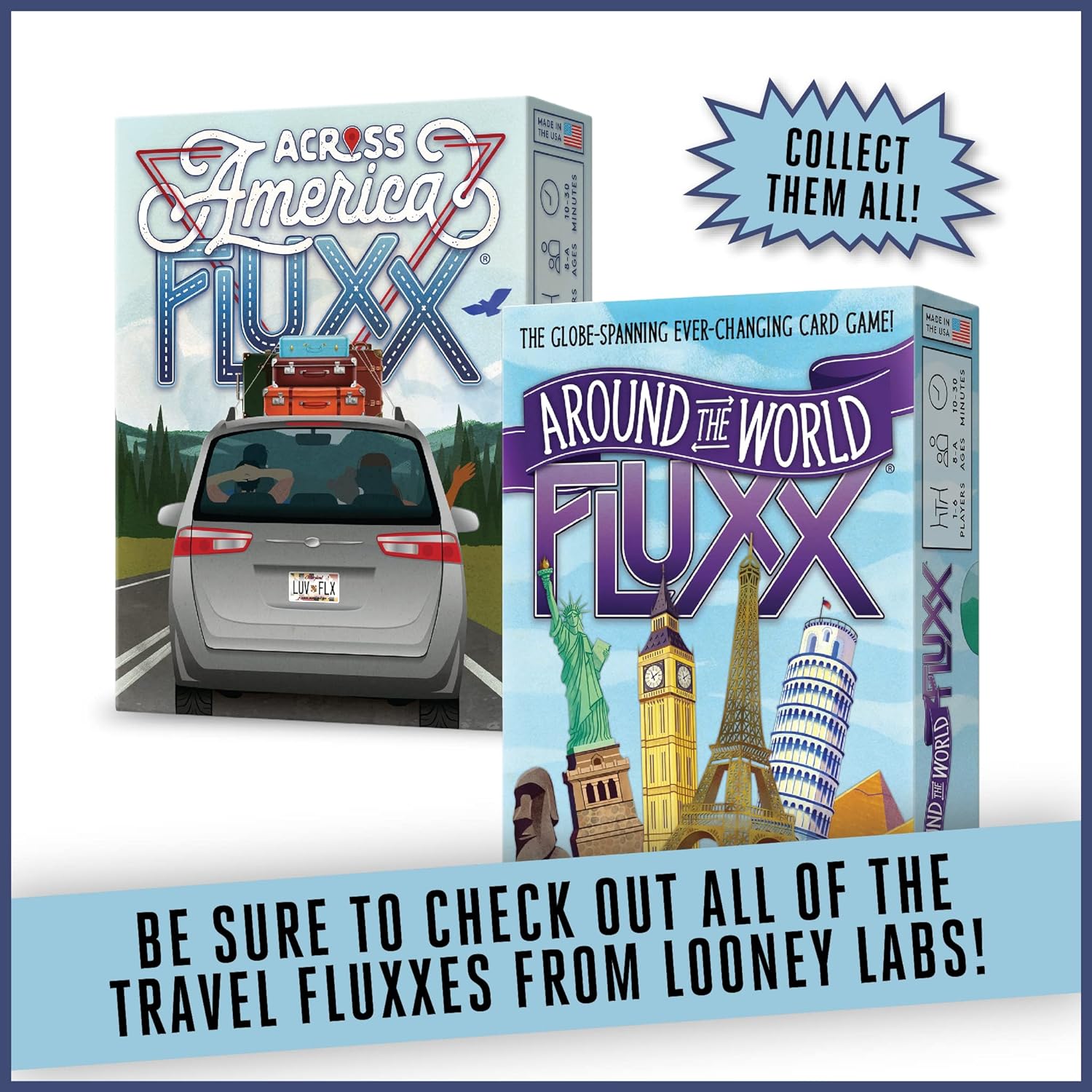 Across America Fluxx Card Game - Ever-Changing Fun for Travel