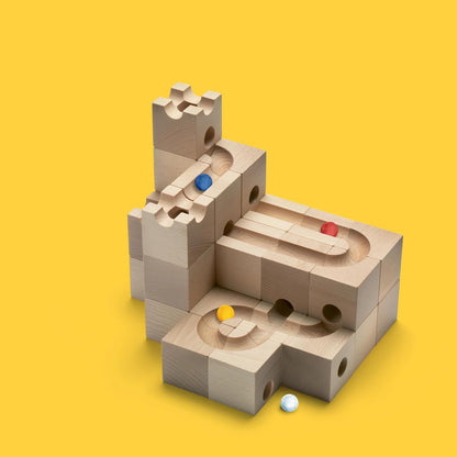 Cuboro Standard 32 - Medium starter set with 32 track elements, 13 types, Swiss beech wood