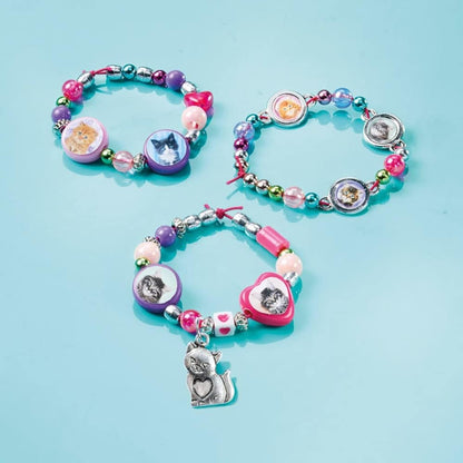 Totum Cutie-Cats Bastelset – Bunte Kätzchen Armbänder zum Selbstgestalten für Kinder – DIY Schmuck Bastelset, ideal als kreatives Kinder Geschenk, bunt