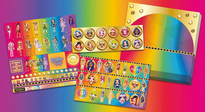 Totum Rainbow High Sticker Set, 3 Pages and Scenery Board, for Creativity, Scrapbooking or Decorating. Suits Ages 3 Years +