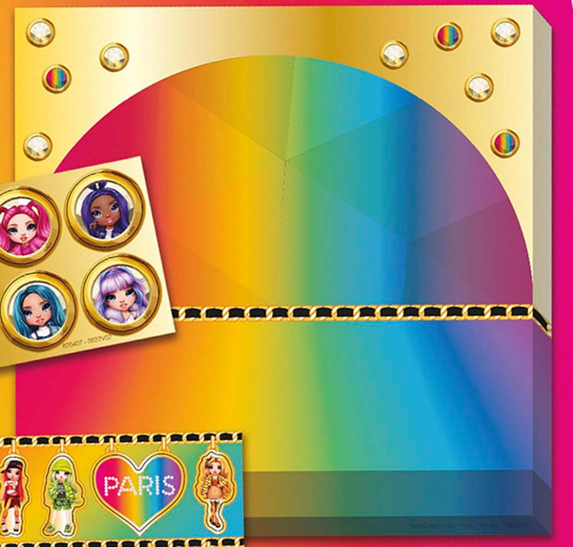 Totum Rainbow High Sticker Set, 3 Pages and Scenery Board, for Creativity, Scrapbooking or Decorating. Suits Ages 3 Years +