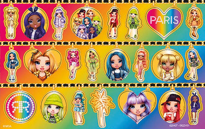 Totum Rainbow High Sticker Set, 3 Pages and Scenery Board, for Creativity, Scrapbooking or Decorating. Suits Ages 3 Years +