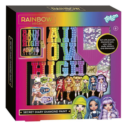 Totum Rainbow High Tagebuch mit Schloss, Diamantstift und Farbe, für Kinder ab 6 Jahren