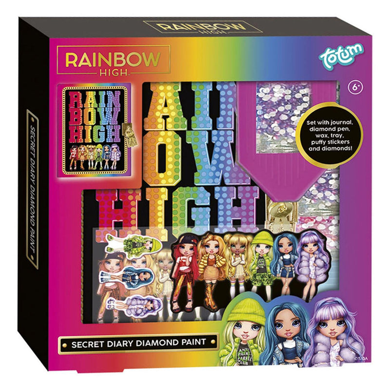 Totum Rainbow High Tagebuch mit Schloss, Diamantstift und Farbe, für Kinder ab 6 Jahren