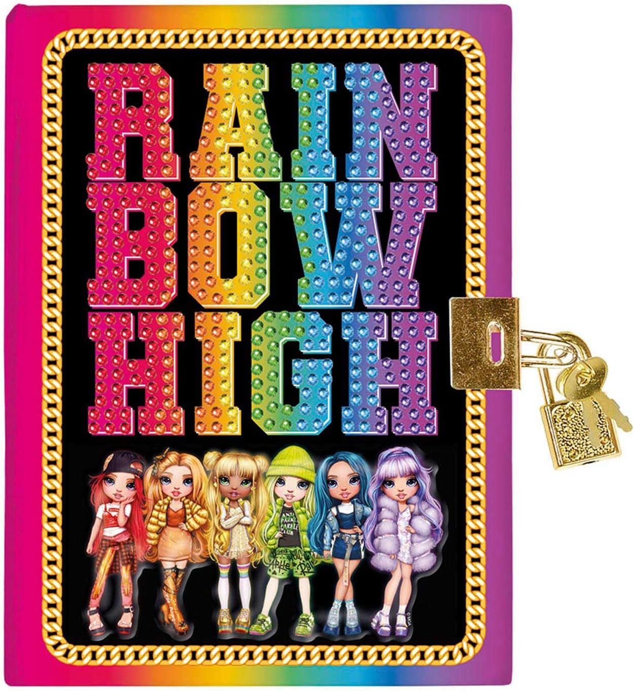 Totum Rainbow High Tagebuch mit Schloss, Diamantstift und Farbe, für Kinder ab 6 Jahren