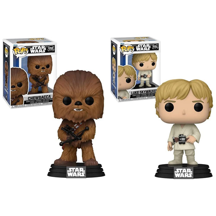 Funko POP! Star Wars: SWNC - Chewbacca - Collectable Vinyl Figure For Display & POP! Star Wars: SWNC - Luke Skywalker - Collectable Vinyl Figure For Display