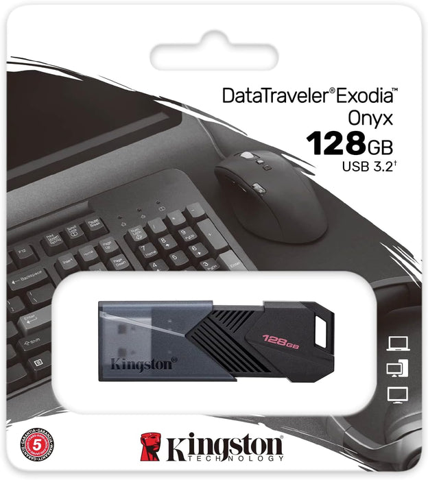 Kingston DataTraveler Exodia Onyx USB Flash Drive 3.2 Gen 1 DTXON/64GB - with Sleek Moving Cap