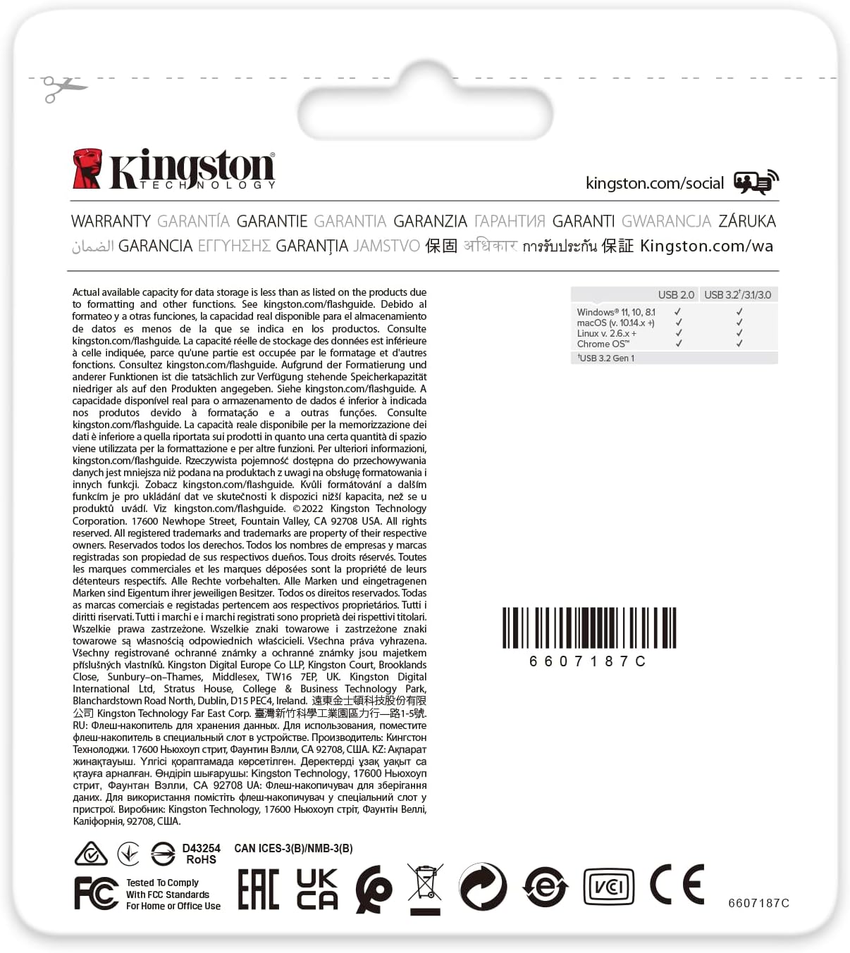 Kingston DataTraveler Exodia Onyx USB Flash Drive 3.2 Gen 1 DTXON/64GB - with Sleek Moving Cap