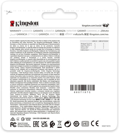 Kingston DataTraveler Exodia Onyx USB Flash Drive 3.2 Gen 1 DTXON/64GB - with Sleek Moving Cap