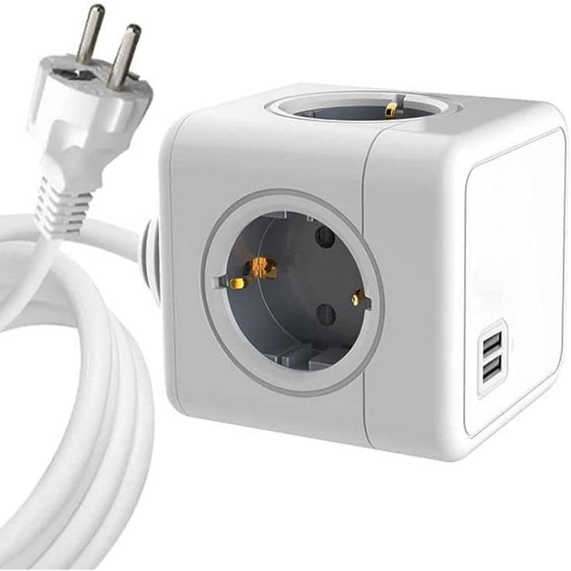 `Microconnect - 4 Way Schuko, 2 Usb Ports Power Cube - With 1,5M Cable`