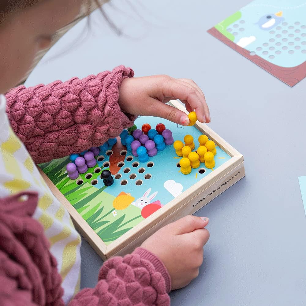 Bigjigs Toys, Garden Art Peg Puzzle, Wooden Toys, Wooden Puzzles, Wooden Peg Puzzles, Toddler Wooden Puzzles, Toddler Puzzles, Wooden Jigsaws, Peg Board, Peg Board For Children