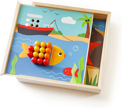 Bigjigs Toys, Seaside Art Peg Puzzle, Wooden Toys, Wooden Puzzles, Wooden Peg Puzzles, Toddler Wooden Puzzles, Toddler Puzzles, Wooden Jigsaws, Peg Board, Peg Board For Children