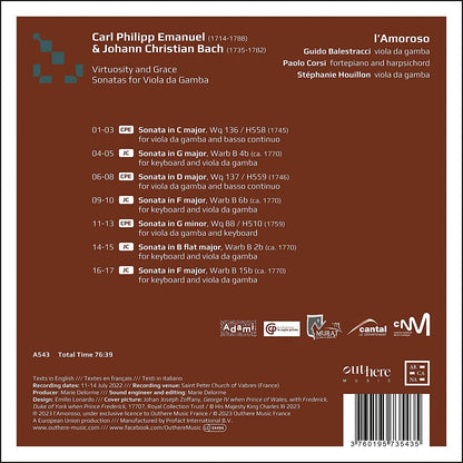 Virtuosity and Grace: Sonatas for Viola Da Gamba