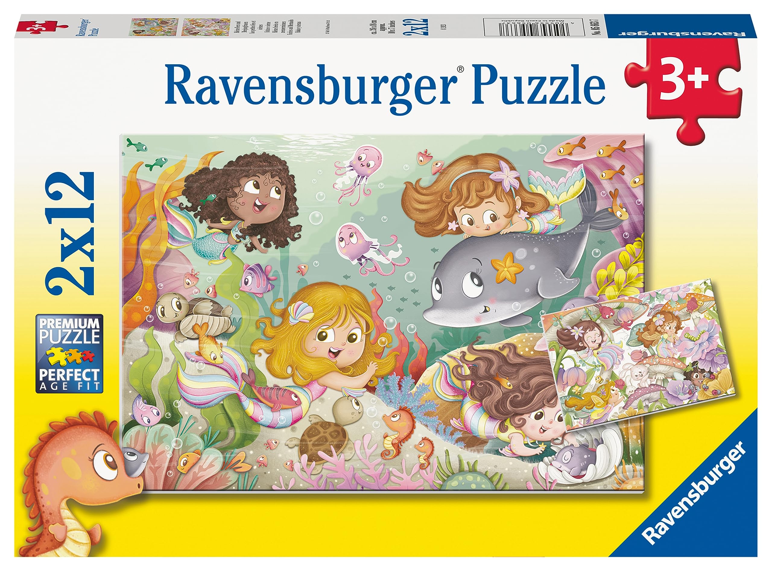 Ravensburger Mermaids - Jigsaw Puzzles for Kids Age 3 Years Up - Toddler Toys - 2x 12 Pieces