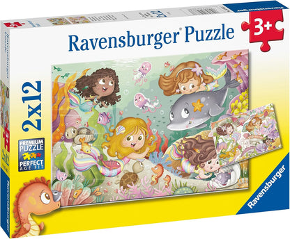 Ravensburger Mermaids - Jigsaw Puzzles for Kids Age 3 Years Up - Toddler Toys - 2x 12 Pieces