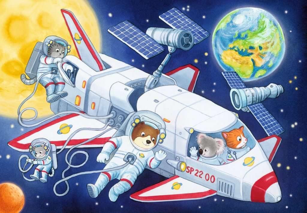 Ravensburger Kinderpuzzle - 05665 Reise durch den Weltraum - 2x24 Teile Puzzle für Kinder ab 4 Jahren