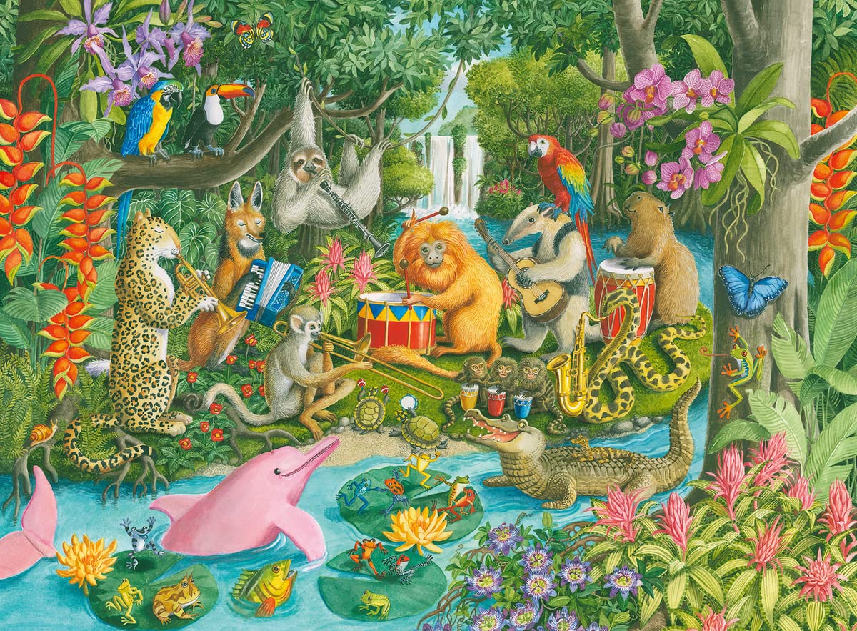 Ravensburger - Puzzel met dierenorkest, 100 stukjes, XXL, aanbevolen leeftijd: 6+ jaar