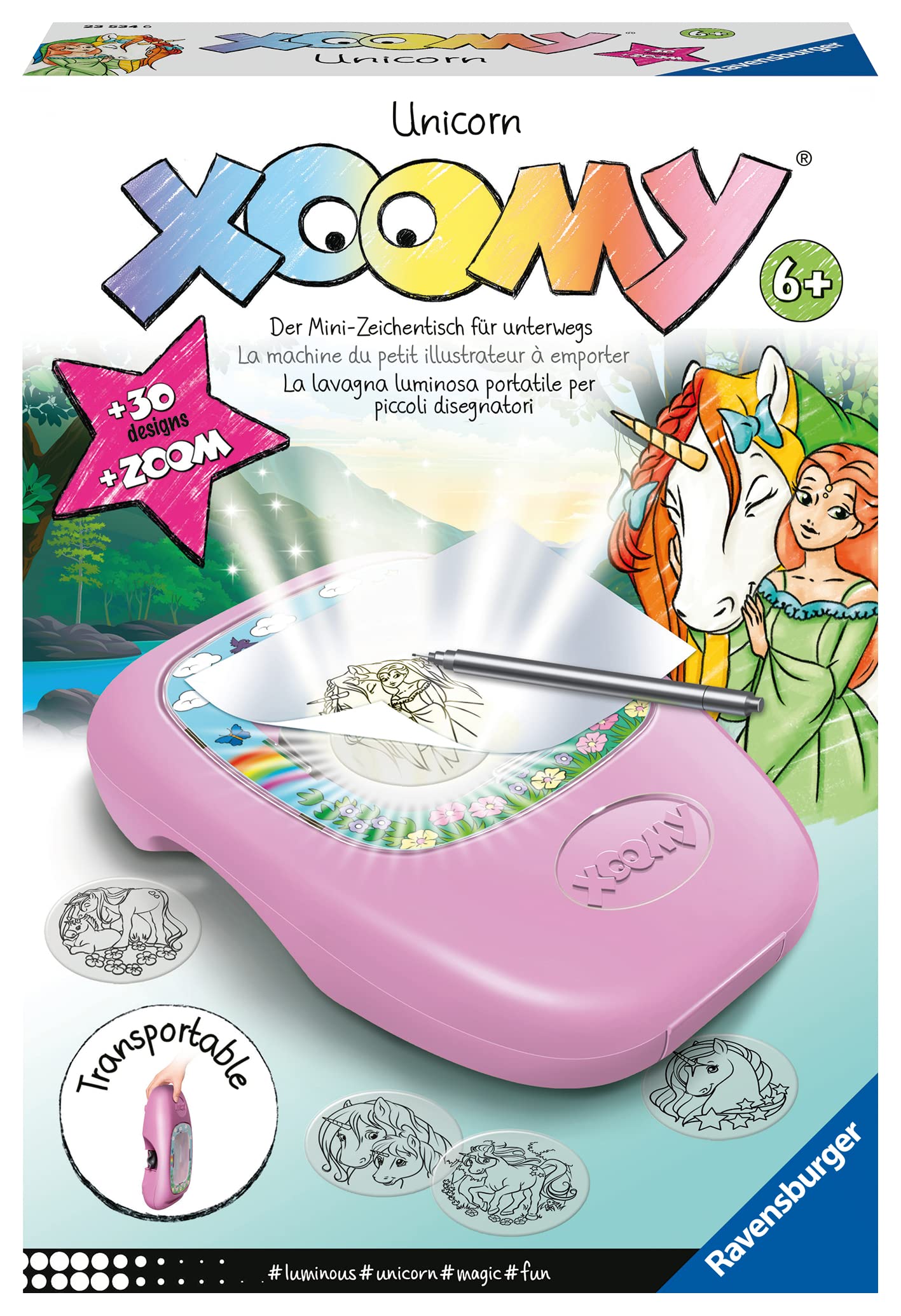 Ravensburger Xoomy Midi Unicorn 23534 - Zauberhafte Einhörner zeichnen Lernen & Xoomy Erweiterungsset Pokémon 20239 - Erweiterungsset für den Xoomy Midi oder Maxi