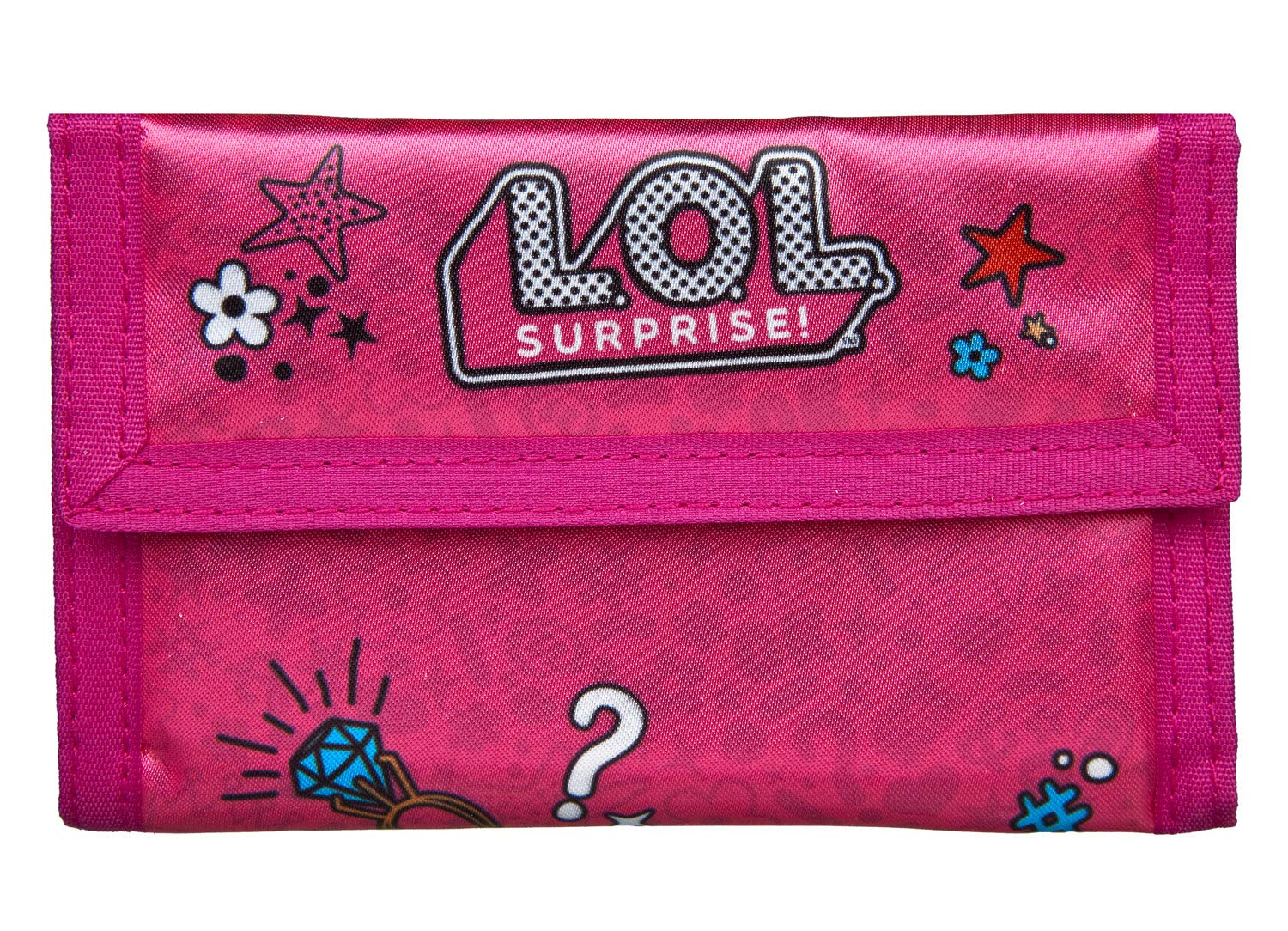 Undercover LOL Surprise Geldbeutel und Brustbeutel, mit Klettverschluss und Reißverschluss, Portemonnaie Kordelband, Geldscheinfach und Münzfach für Kinder, Jungen und Mädchen, 9 x 14,5 x 0,5 cm Geldb