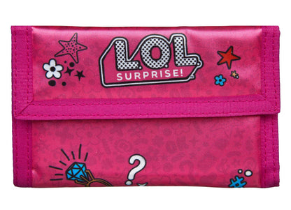 Undercover LOL Surprise Geldbeutel und Brustbeutel, mit Klettverschluss und Reißverschluss, Portemonnaie Kordelband, Geldscheinfach und Münzfach für Kinder, Jungen und Mädchen, 9 x 14,5 x 0,5 cm Geldb