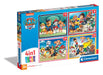 Clementoni - Puzzle Infantil 4 Puzzles en 1: Puzzles de 12, 16, 20 y 24 Piezas Paw Patrol, Patrulla Canina- Desde 3 años (21513