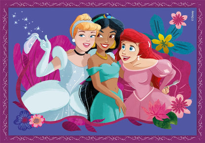Clementoni - Puzzle Infantil 4 Puzzles en 1: Puzzles de 12, 16, 20 y 24 Piezas Princesas Disney- Desde 3 años (21517