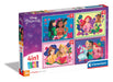 Clementoni - Puzzle Infantil 4 Puzzles en 1: Puzzles de 12, 16, 20 y 24 Piezas Princesas Disney- Desde 3 años (21517
