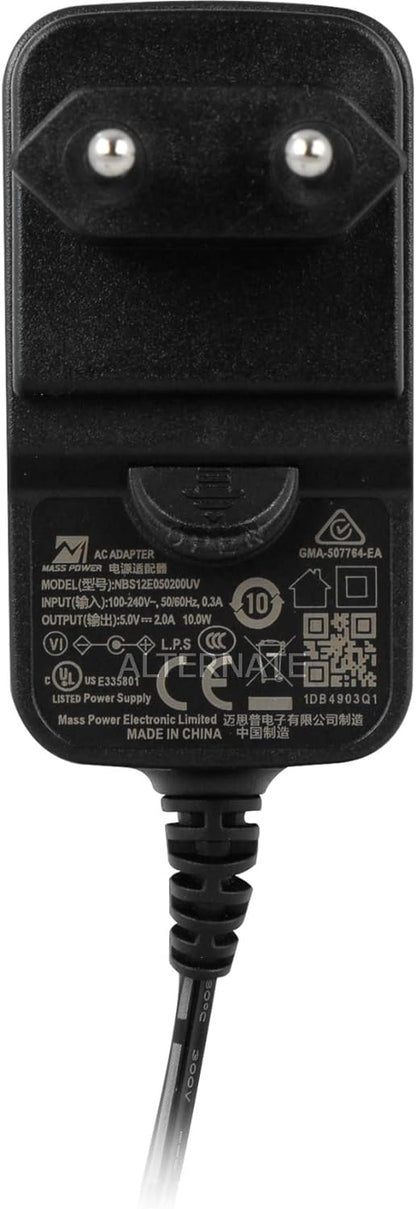 Snom Power Supply A6 EU/UK for All Snom Phones and Conference VoIP Phones, Input: AC100-240V ~ 0.3A, 50-60Hz, 23-32VA, Output: DC 5V/2A; 10W, Mass Power NBS12E050200UV, Snom 00004570
