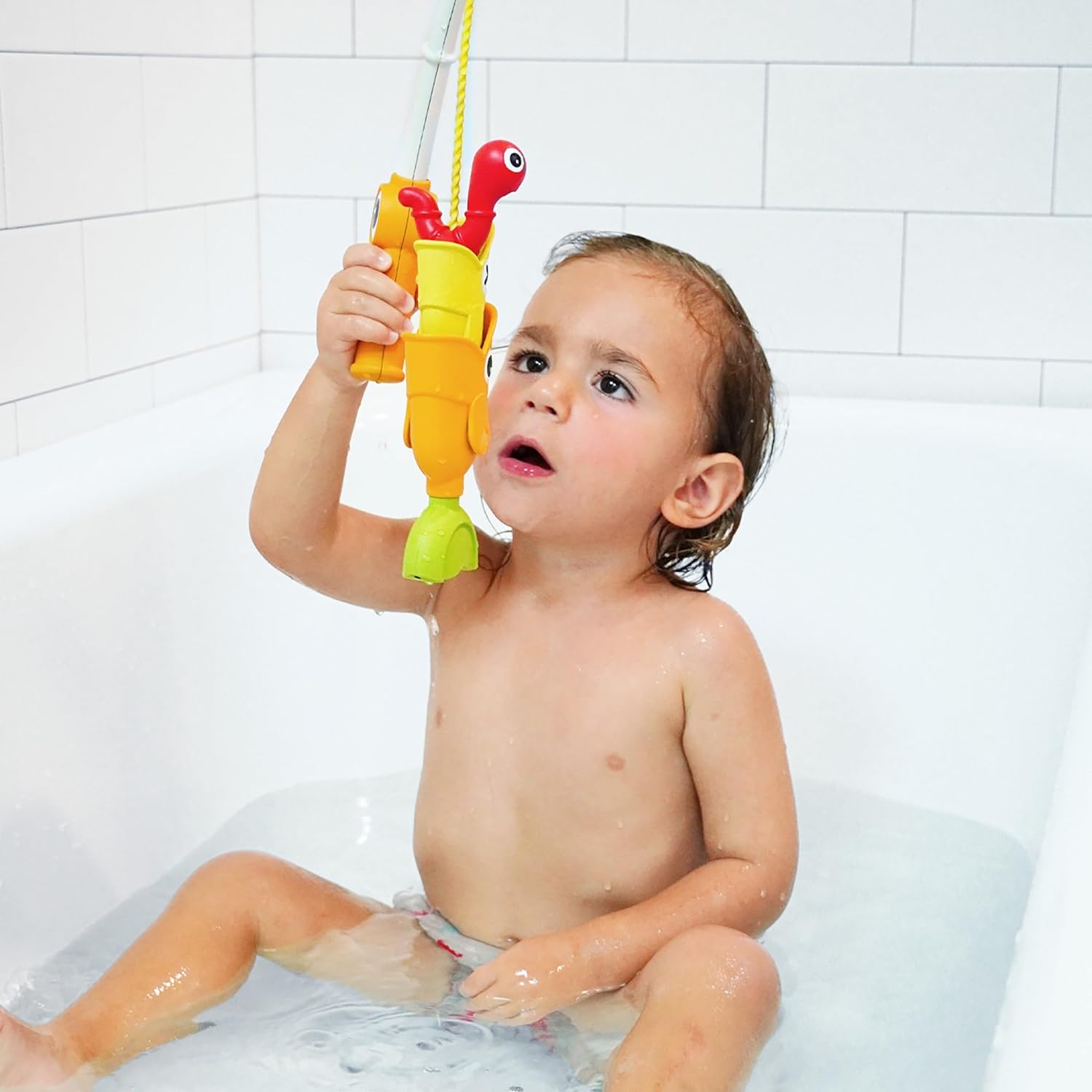 Yookidoo Bath Fishing Toy - 4 Piece Baby Bath Fishing Pole Toy Set - Catch 3 Magnetic Fish with 3 Different Actions - for Swimming Pool or Bathtub (Age 2+) (Blister Pack