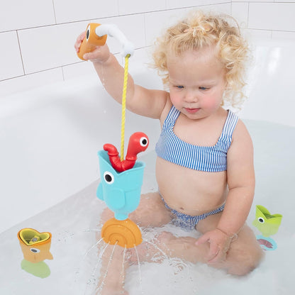 Yookidoo Bath Fishing Toy - 4 Piece Baby Bath Fishing Pole Toy Set - Catch 3 Magnetic Fish with 3 Different Actions - for Swimming Pool or Bathtub (Age 2+) (Blister Pack
