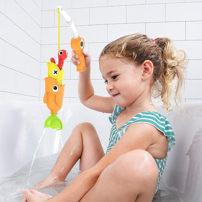 Yookidoo Bath Fishing Toy - 4 Piece Baby Bath Fishing Pole Toy Set - Catch 3 Magnetic Fish with 3 Different Actions - for Swimming Pool or Bathtub (Age 2+) (Blister Pack