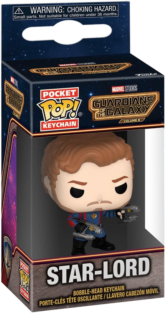 Funko POP! Keychain: Marvel - Guardians Of the Galaxy 3 - Star-Lord Novelty Keyring - Collectable Mini Figure - Stocking Filler - Gift Idea - Official Merchandise - Movies Fans - Backpack Decor