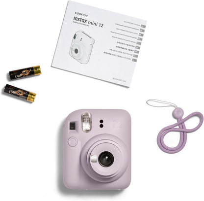 Instax Mini 12 - Cámara instantánea, con autoexposición y lente selfi incluida, Morado (Lilac Purple) Morado (Lilac Purple) Cámara, instax mini 12 camera, LILAC PURPLE Lilac Purple camera only, instax Fujifilm mini 12 instant mini camera, Lilac Purple Lil
