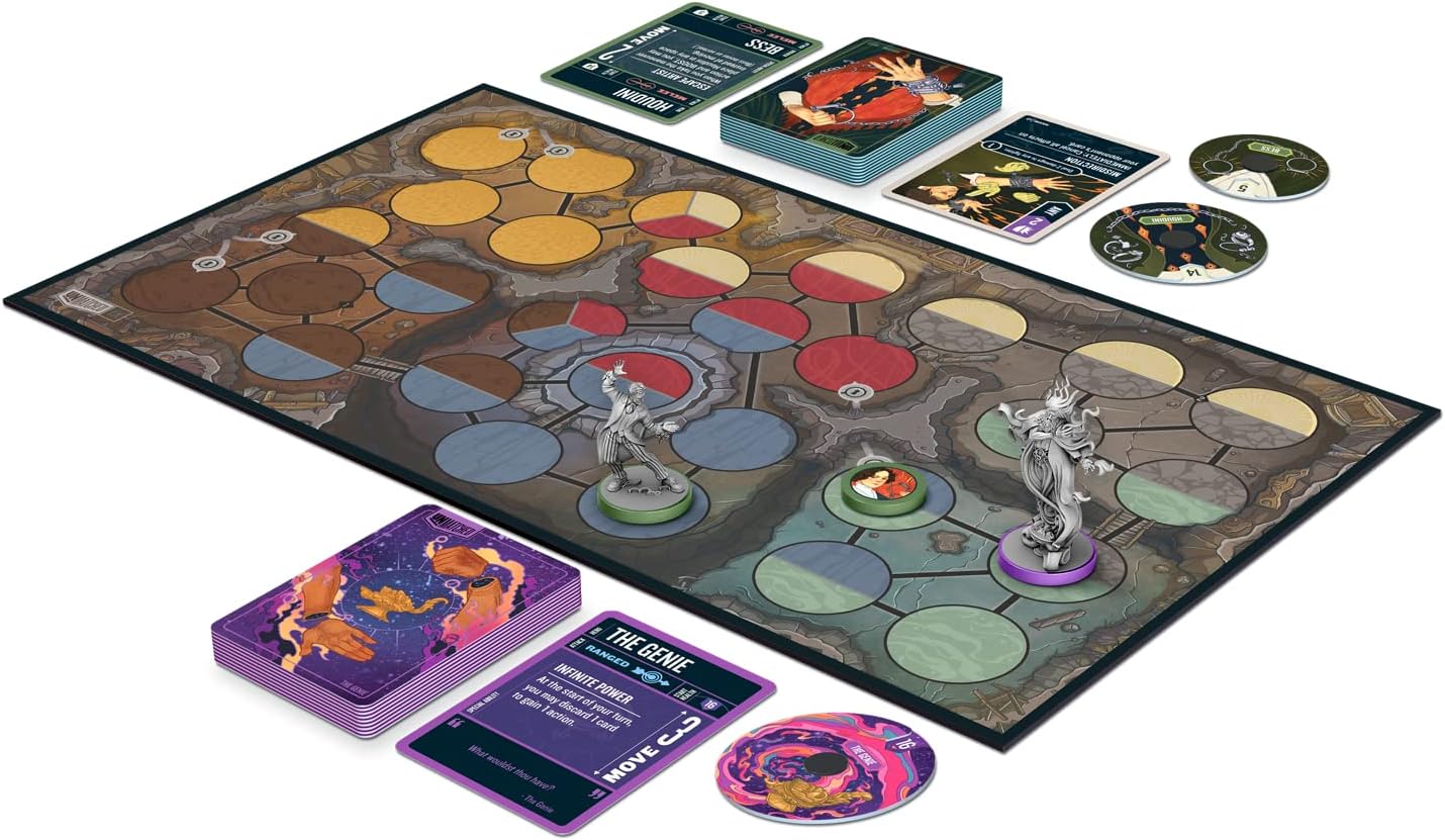 Iello | Unmatched: Houdini vs The Genie | Board Game | Ages 9+ | 2 Players | 20 Minutes Playing Time