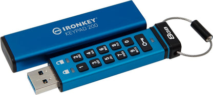 Kingston IronKey Keypad 200 Type -A hardware-encrypted USB Flash Drive FIPS 140-3 Level 3 (Pending) with XTS-AES 256-bit Hardware Encryption - IKKP200/