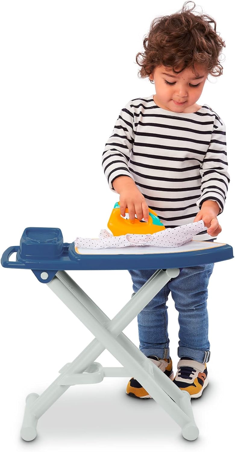 Ecoiffier Toy Folding Ironing Board, Multicoloured (Medium, Small), Ages 1-5 yrs, Manual Operation, Includes Board and Iron