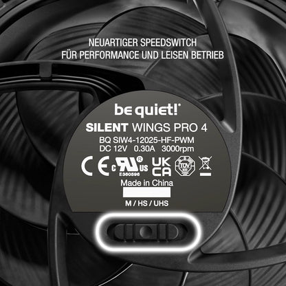Be Quiet! Silent Wings Pro 4 140mm PWM, Premium Cooling Fan, 4-Pin, Black (BL099