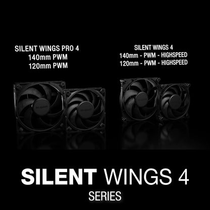 Be Quiet! Silent Wings Pro 4 140mm PWM, Premium Cooling Fan, 4-Pin, Black (BL099