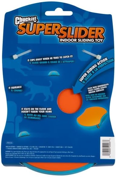 Chuckit! Indoor Super Slider Dog Self Fetch Squeaker Toy Interactive Indoor Dog Fetch Toy M