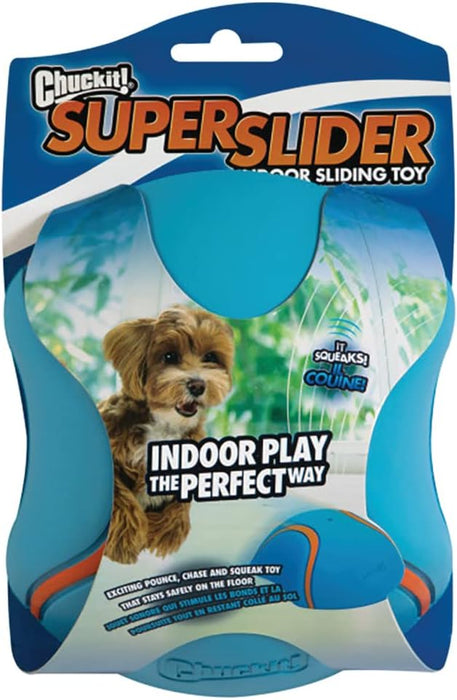 Chuckit! Indoor Super Slider Dog Self Fetch Squeaker Toy Interactive Indoor Dog Fetch Toy M