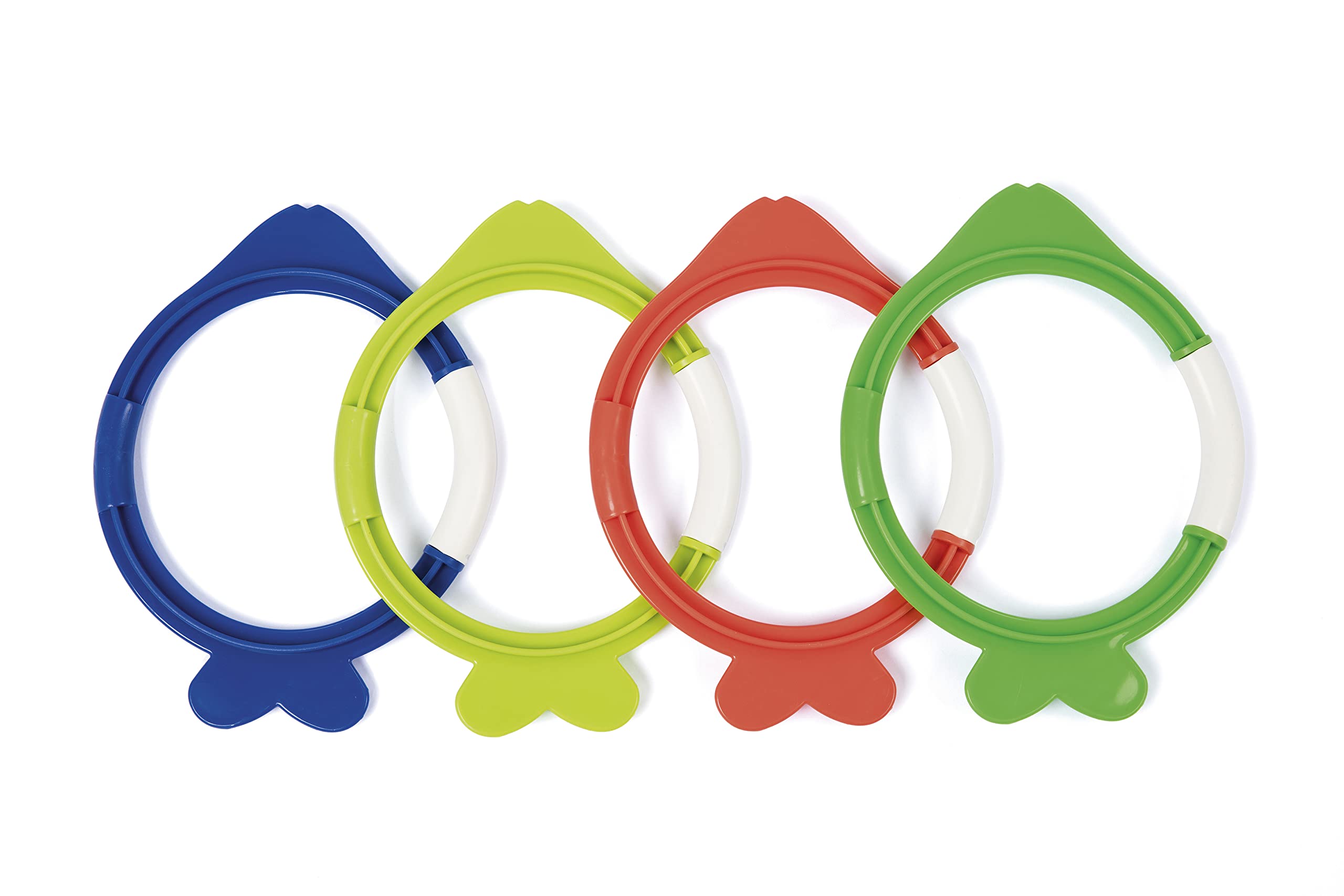 Bestway 4pcs Diving Toy Set | Swimming Pool Toys, Dive Rings Fish Underwater Set For Kids, Boys and Girls, Multiple Colours,20 x 15 x 1,5 cm