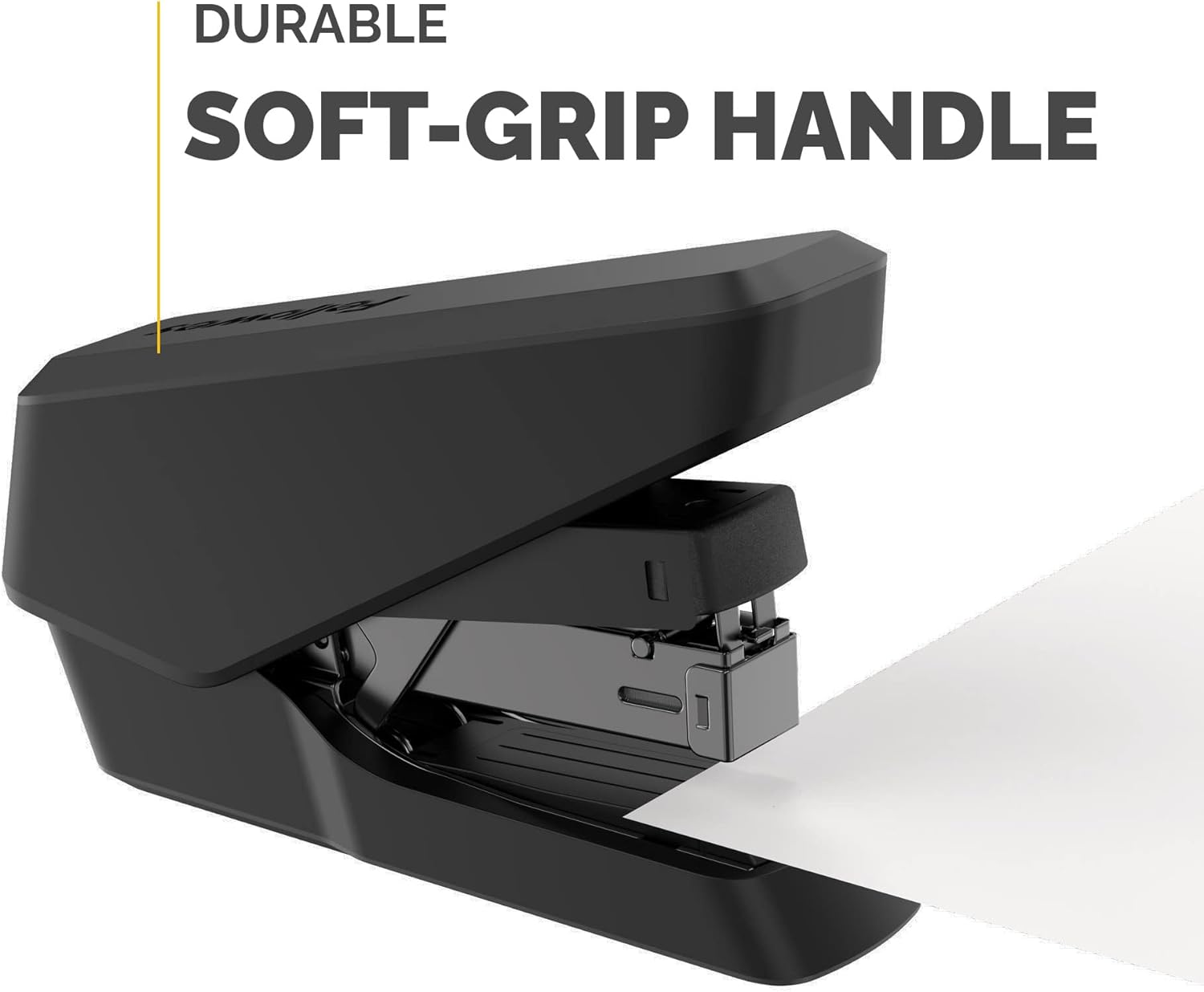 Fellowes Jam Free Stapler, 40 Sheet Capacity - LX860 EasyPress Half Strip Antibacterial Manual Stapler- Uses Both 24/6mm and 26/6mm Staples