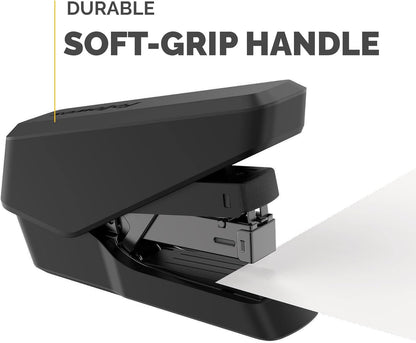 Fellowes Jam Free Stapler, 40 Sheet Capacity - LX860 EasyPress Half Strip Antibacterial Manual Stapler- Uses Both 24/6mm and 26/6mm Staples