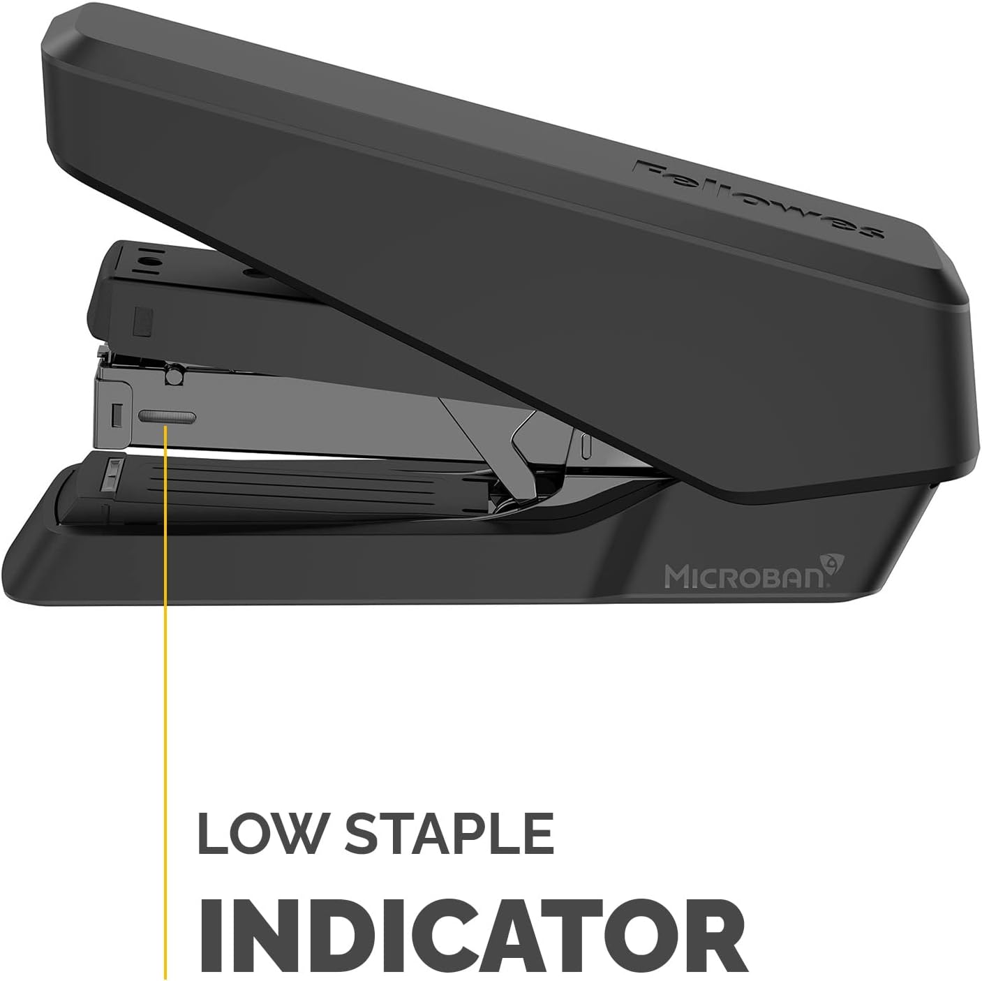 Fellowes Jam Free Stapler, 40 Sheet Capacity - LX870 EasyPress Full Strip Antibacterial Manual Stapler- Uses Both 24/6mm and 26/6mm Staples