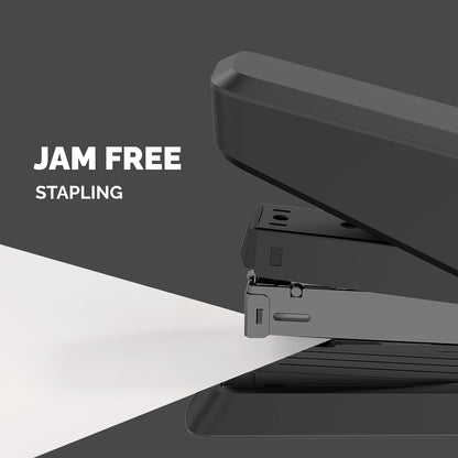 Fellowes Jam Free Stapler, 40 Sheet Capacity - LX870 EasyPress Full Strip Antibacterial Manual Stapler- Uses Both 24/6mm and 26/6mm Staples