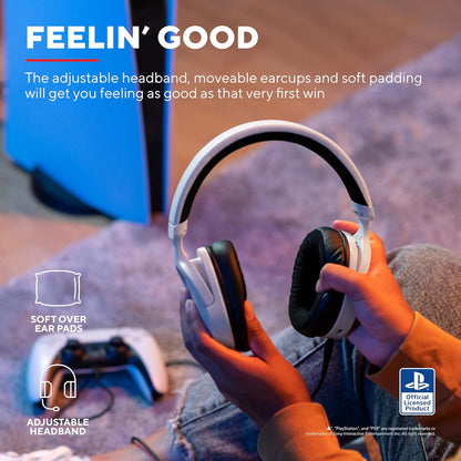Trust Gaming GXT 498W Forta Gaming Headset - Officially Licensed for PlayStation 5 - Duurzame Headset met Afneembare Microfoon voor PS4 en PS5, Verstelbare Hoofdband, Kabel van 1.2m